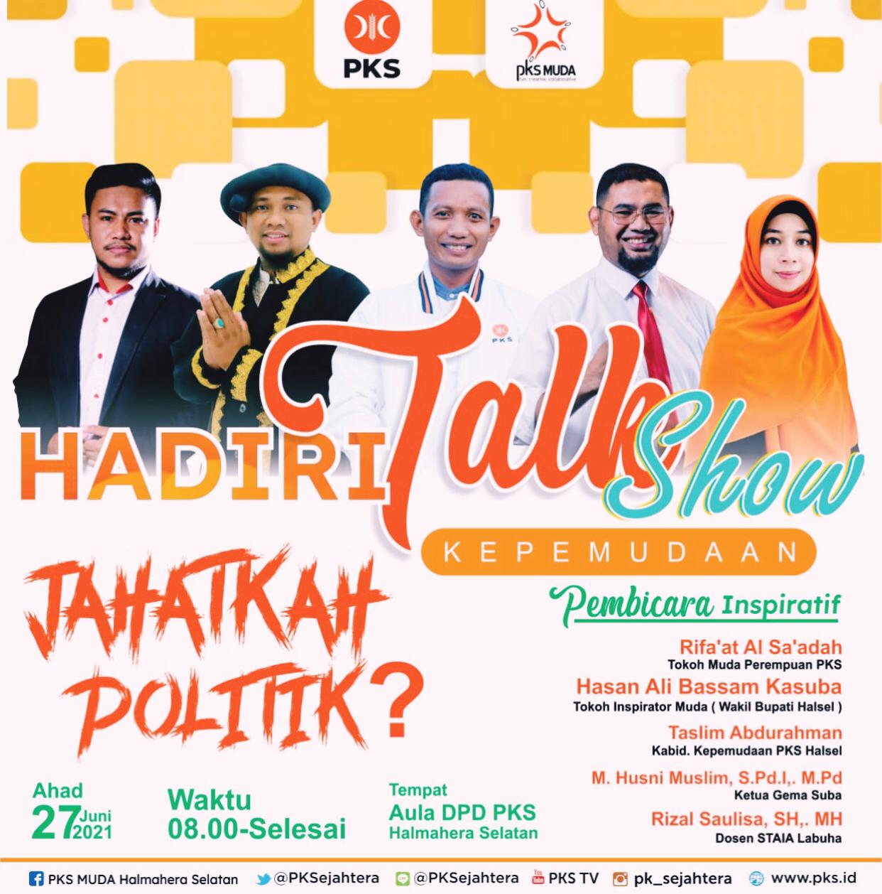 Foto para Narasumber dalam talkshow, yang dilaksanakan oleh PKS Muda. (foto Istimewah).