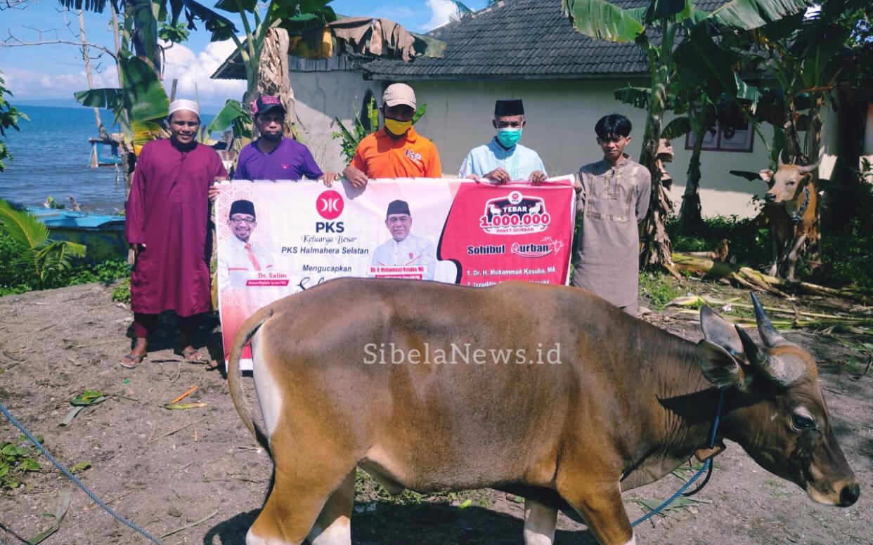 Foto Saat Penyerahan Hewan Kurban Di Mesjid At Takwa Desa Labuha. (foto/alif)