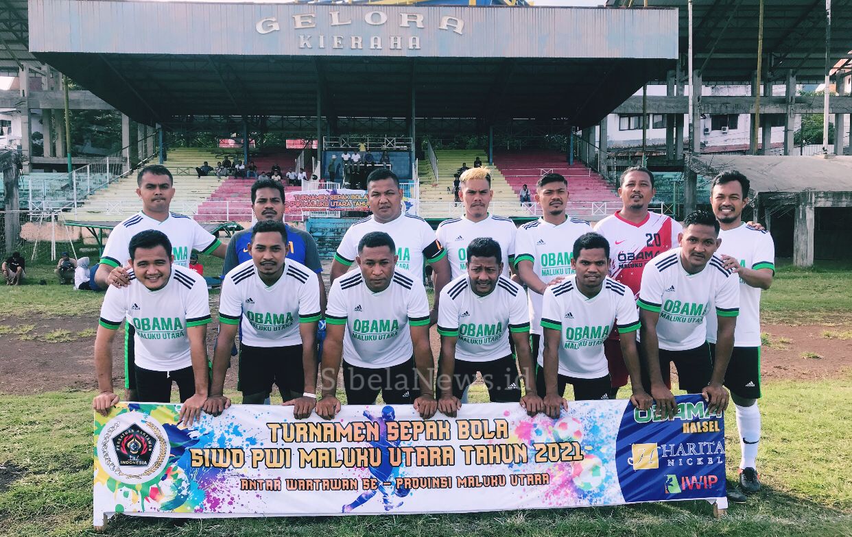 Foto Pemain Wartawan Halsel Fc,, Dalam Laga SIWO Maluku Utara 2021.