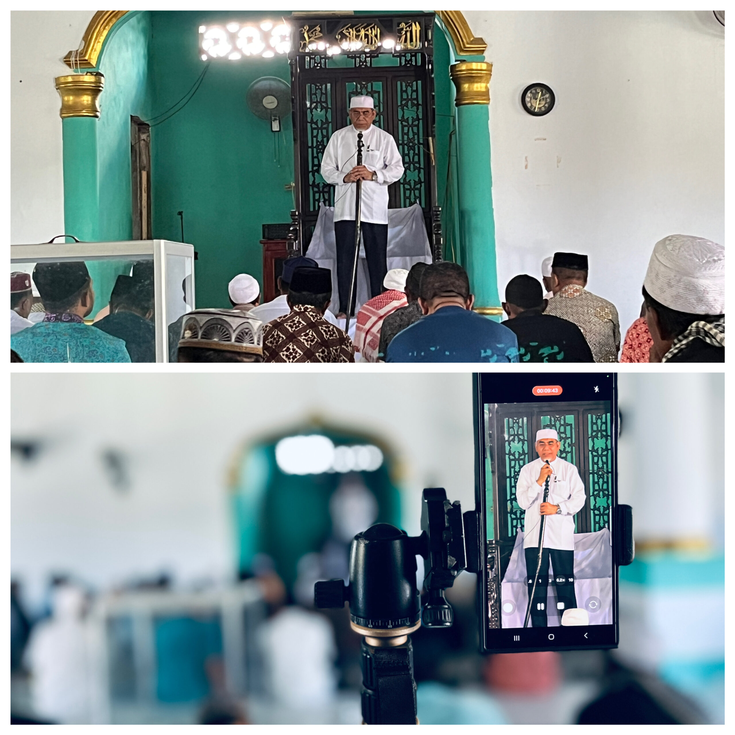 Gambar : Dr. H Muhammad Kasuba Saat Menyampaikan Khotba di Masjid Desa Tutumaloleo.