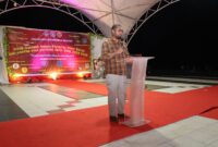 Gambar : Bassam Kasuba Bupati Halsel Saat Memberikan Sambutan. (foto:Cecep)