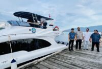 Gambar : speedboat  Gunung Sibela Keliling Laut Selatan, Wabup Halsel Matangkan Pelayanan Masyarakat