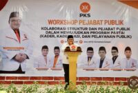 Gambar : Pidato Sekjen PKS Muhammad Kholid.